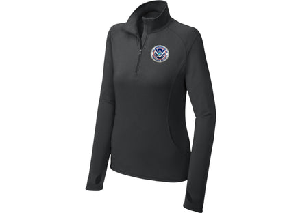 WOMEN'S DHS SPORT TEK SPORT WICK STRETCH 1/2 ZIP PULLOVER-LST850