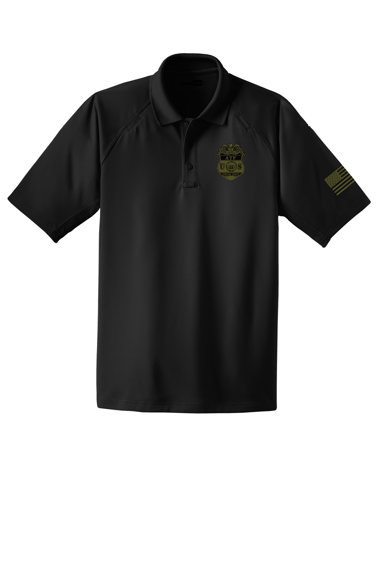 ATF CS410 BLACK MEN'S TACTICAL POLO