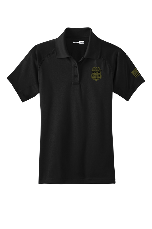 ATF CS411 BLACK WOMEN'S TACTICAL POLO