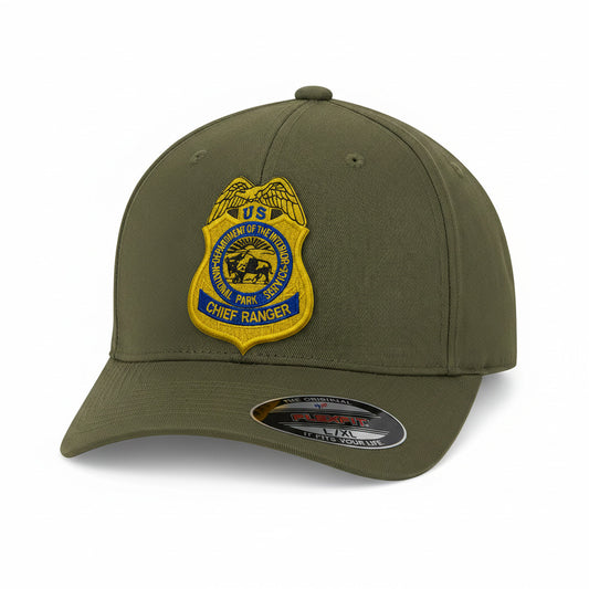 NPS CHIEF RANGER BADGE ON FLEXFIT HAT