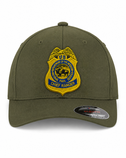 NPS CHIEF RANGER BADGE ON FLEXFIT HAT