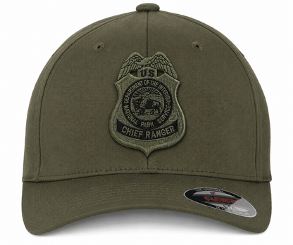 NPS CHIEF RANGER BADGE ON FLEXFIT HAT