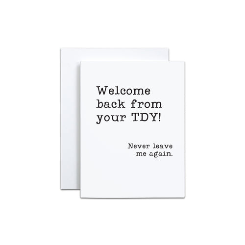 Welcome back from your TDY Card