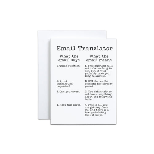 Email Translator Card