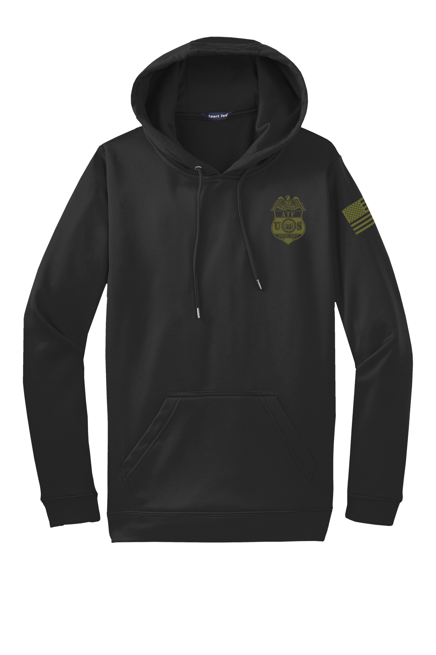 ATF BLACK WICKING HOODED PULLOVER-F244 - OD GREEN INK