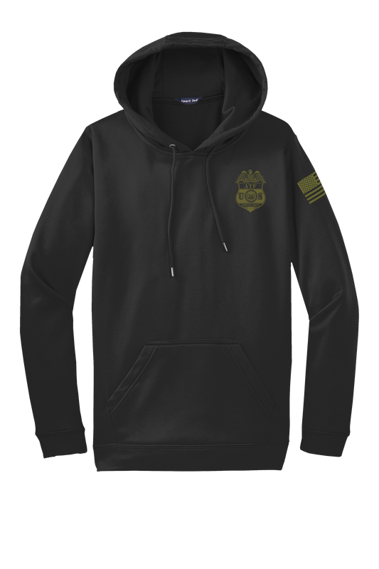 ATF BLACK WICKING HOODED PULLOVER-F244 - OD GREEN INK