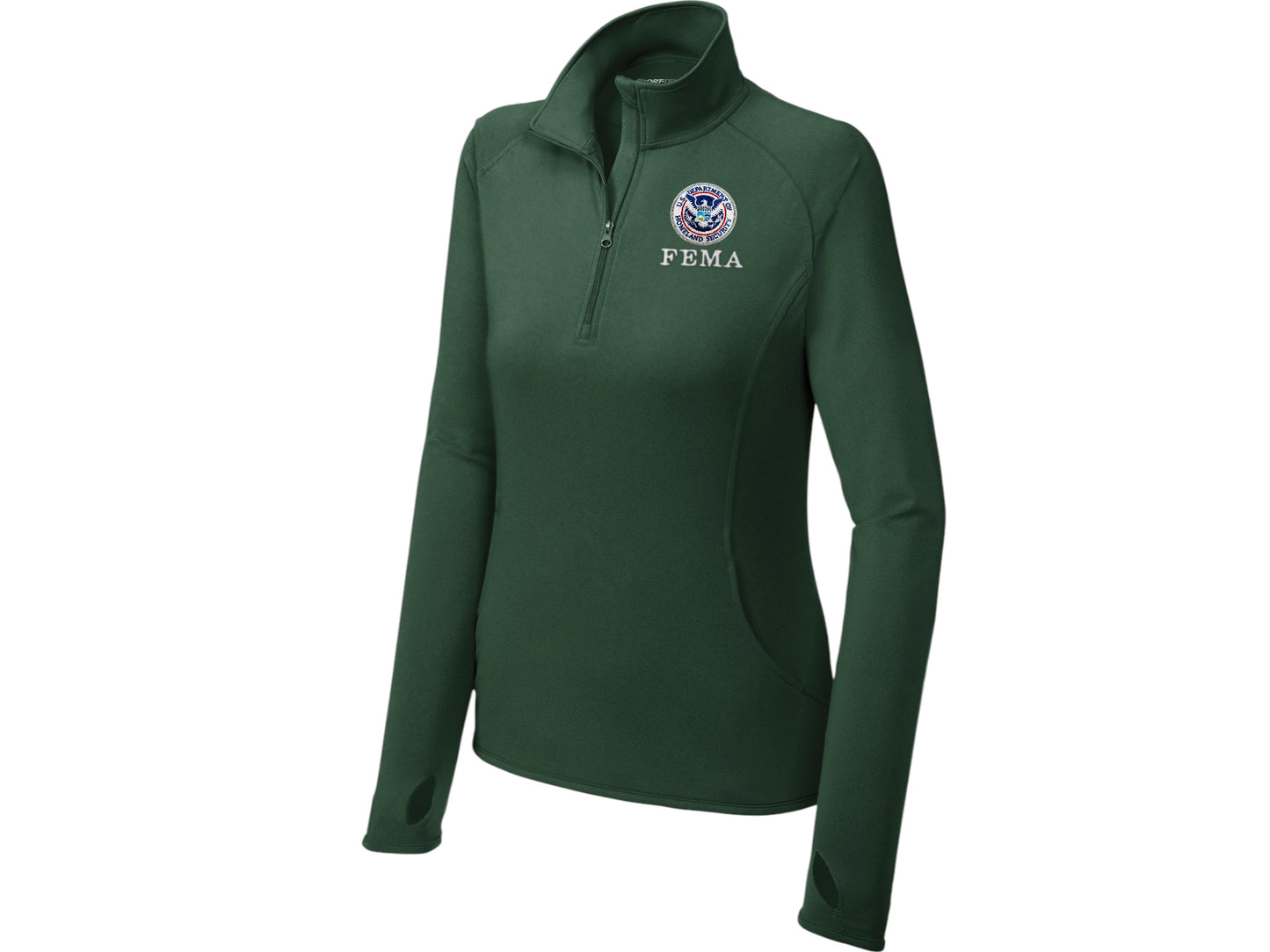 WOMEN'S FEMA SPORT TEK SPORT WICK STRETCH 1/2 ZIP PULLOVER-LST850