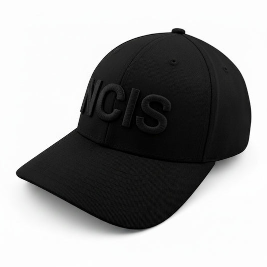 NCIS EMBROIDERED "BLACKOUT" LETTERS FLEXFIT HAT-BLACK