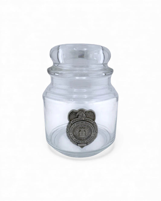 AF OSI CANDY JAR WITH PEWTER BADGE