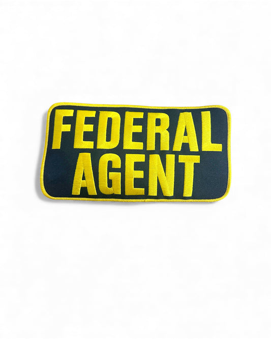 FEDERAL AGENT PATCH 9"X5" GOLD/BLACK