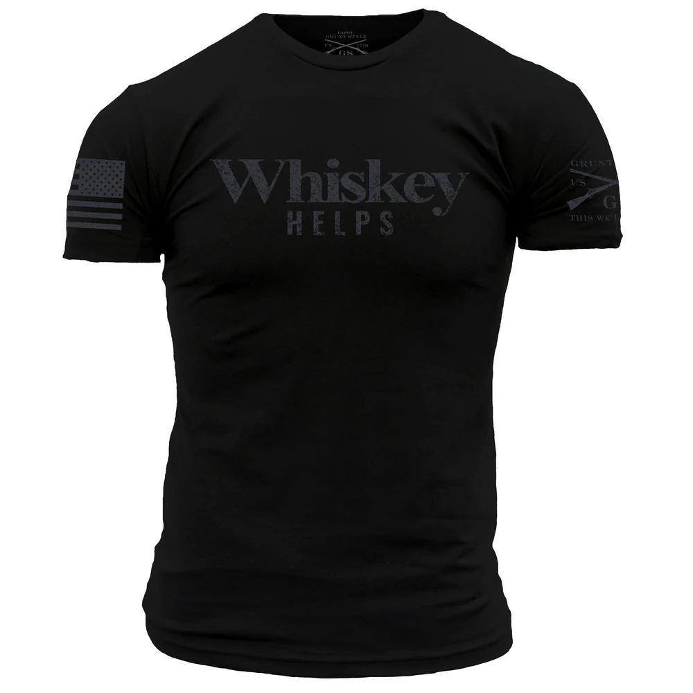 GRUNT STYLE WHISKEY HELPS T-SHIRT - BLACK