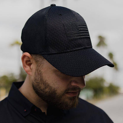 GRUNT STYLE BLACKOUT FLAG STRETCH FIT HAT GS4811