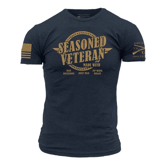 GRUNTS STYLE SEASONED VETERAN T-SHIRT - MIDNIGHT NAVY