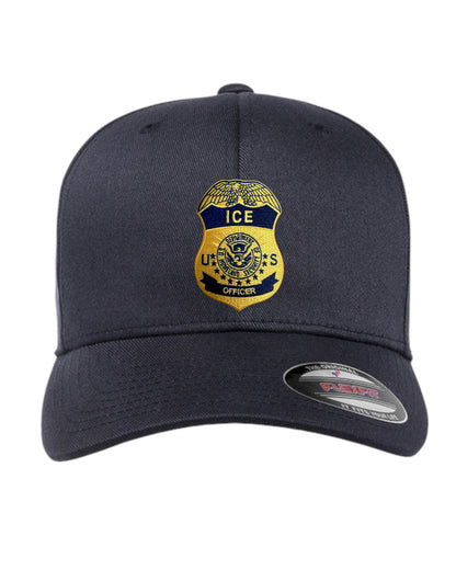 ICE OFFICER BADGE FLEXFIT HAT