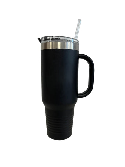 TRAVEL MUG WITH HANDLE AND STRAW 40 OZ