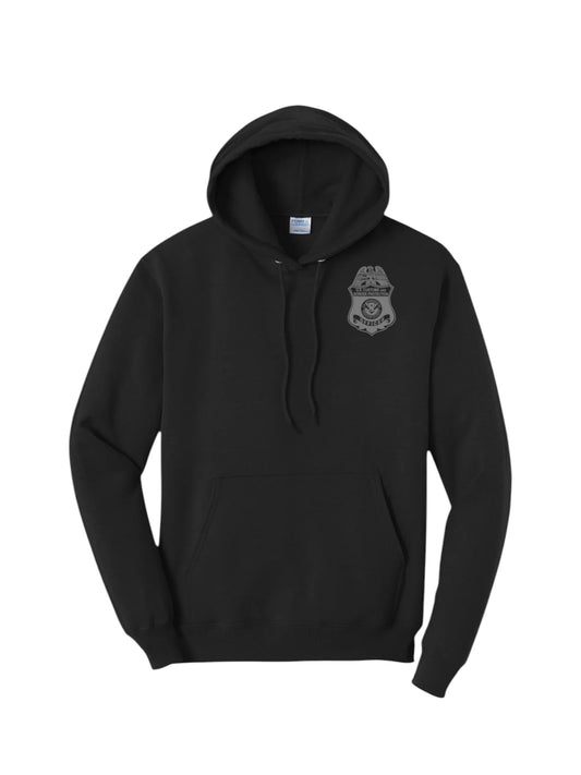 CBP OFFICER RAID COTTON HOODIE SWEATSHIRT BLACK/GREY INK-PC78H