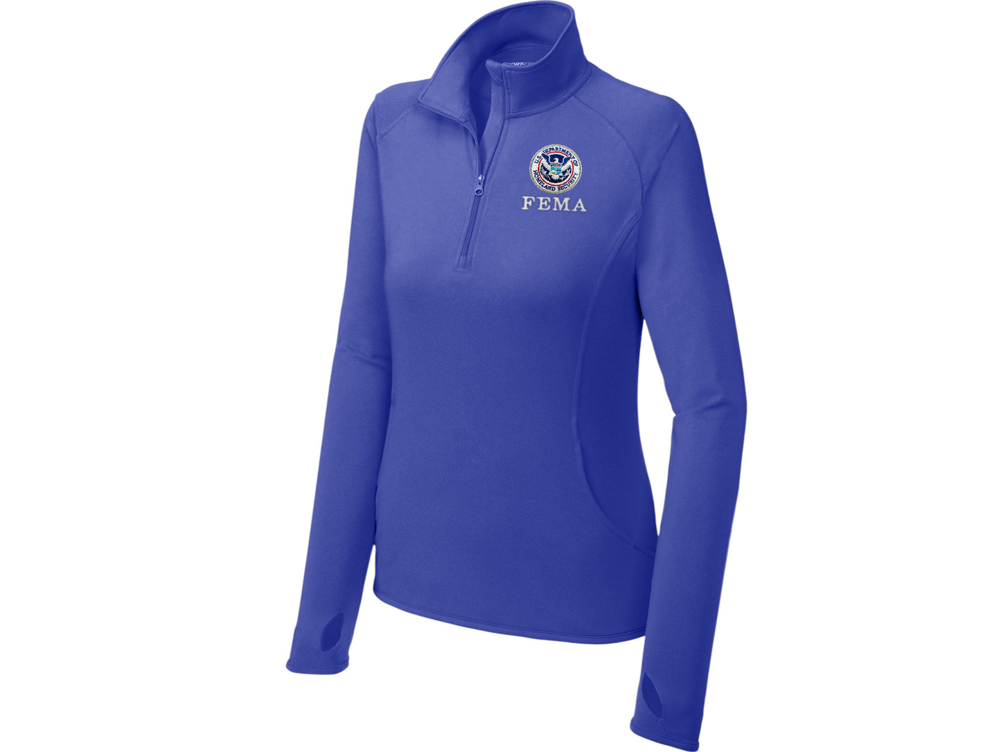 WOMEN'S FEMA SPORT TEK SPORT WICK STRETCH 1/2 ZIP PULLOVER-LST850