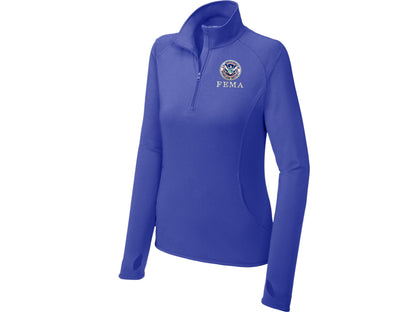 WOMEN'S FEMA SPORT TEK SPORT WICK STRETCH 1/2 ZIP PULLOVER-LST850