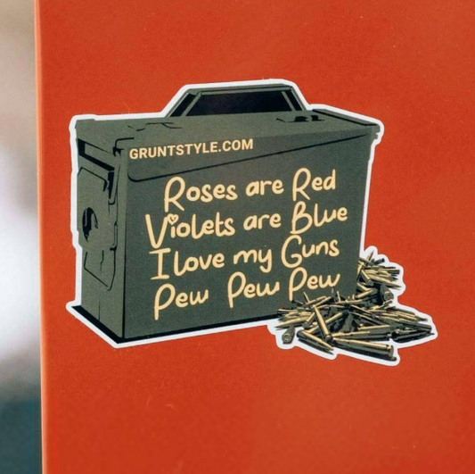 GRUNT STYLE LOVE GUNS POEM STICKER