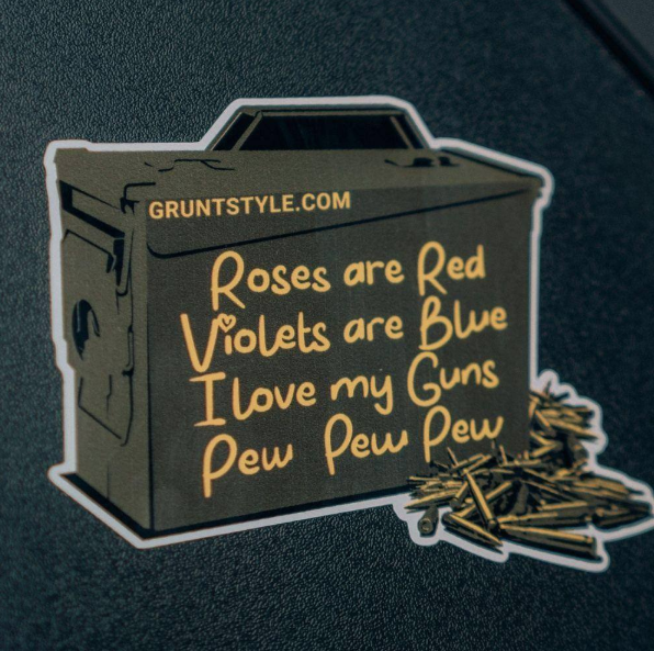 GRUNT STYLE LOVE GUNS POEM STICKER