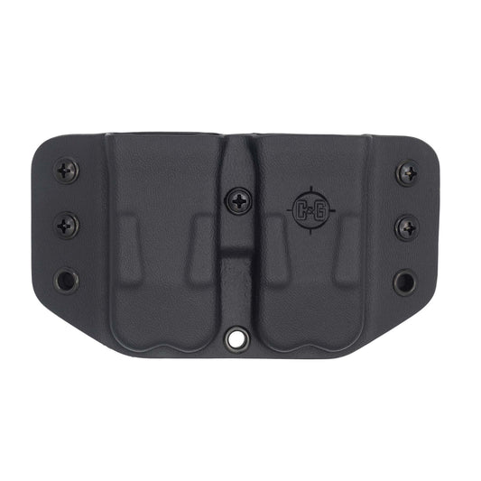 C&G DOUBLE FLAT/OWB COVERT KYDEX MAGAZINE HOLDER GLOCK 9/40 DOUBLE STACK