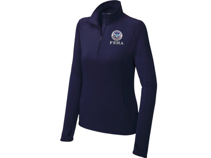 WOMEN'S FEMA SPORT TEK SPORT WICK STRETCH 1/2 ZIP PULLOVER-LST850