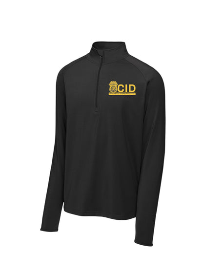 MEN'S ARMY CID-SPECIAL AGENT PRINTED LOGO SPORT WICK STRETCH 1/2 ZIP PULLOVER-ST850
