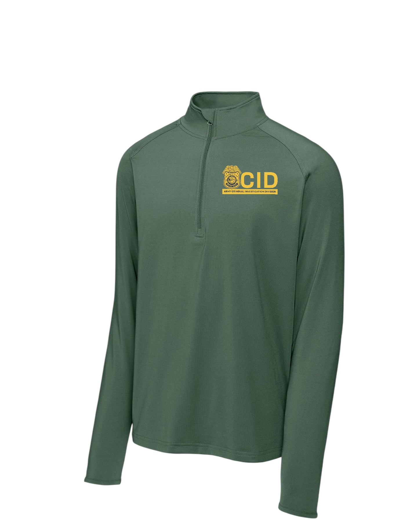 MEN'S ARMY CID-SPECIAL AGENT PRINTED LOGO SPORT WICK STRETCH 1/2 ZIP PULLOVER-ST850