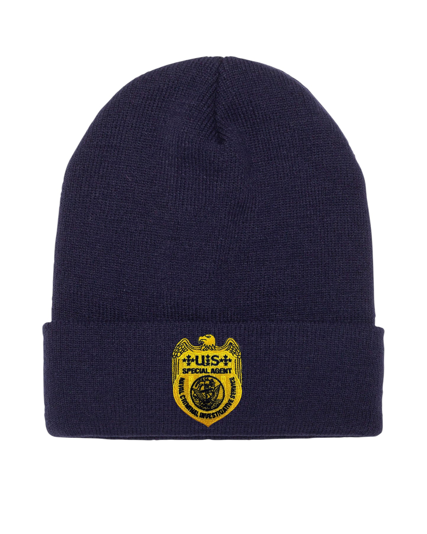 NCIS SPECIAL AGENT BADGE ON CUFFED KNIT BEANIE