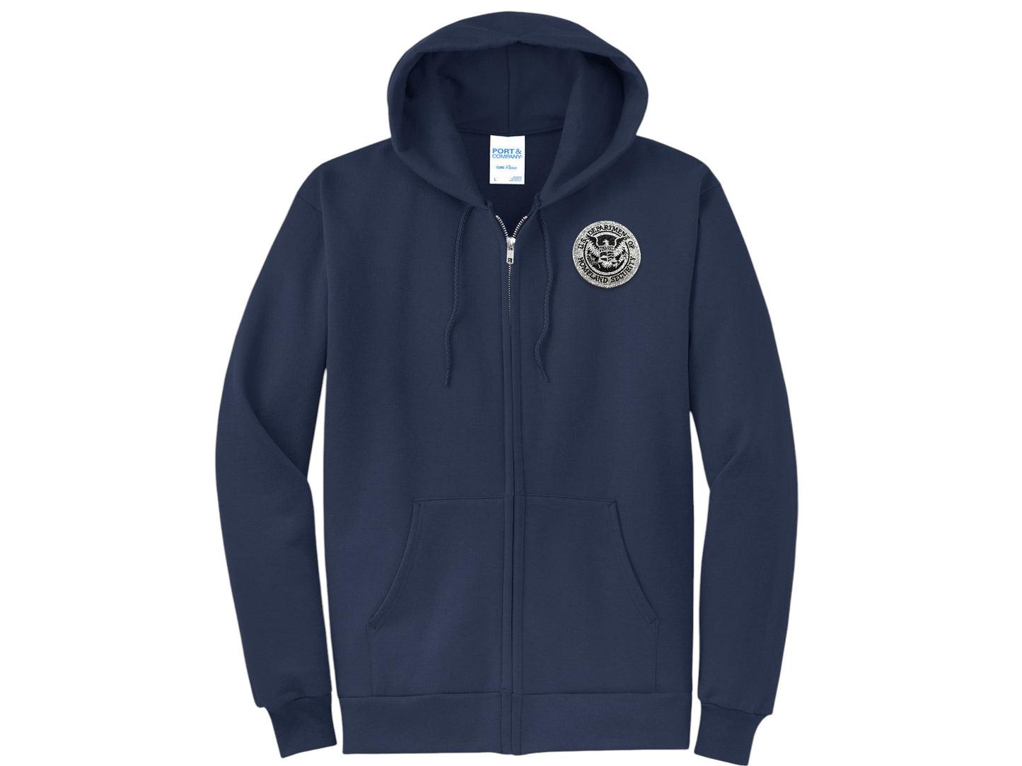 ZIPPERED HOODED SWEATSHIRT DHS SEAL EMBROIDERED