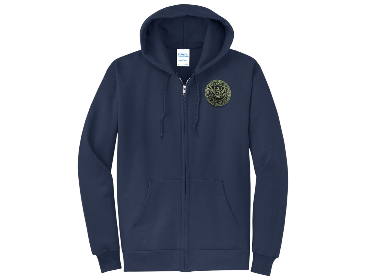 ZIPPERED HOODED SWEATSHIRT DHS SEAL EMBROIDERED
