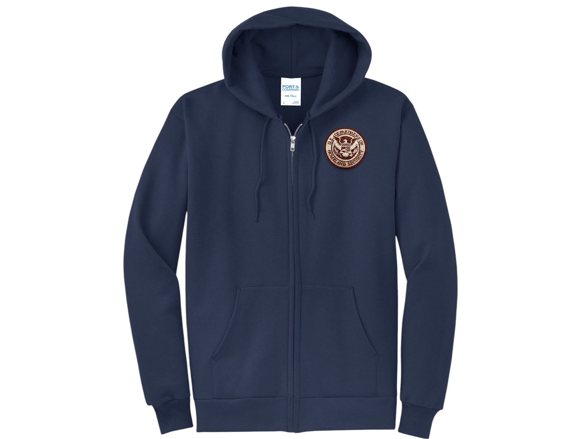 トップス ENNOY BORDER HOODIE SWEAT (NAVY) XL ZIPPERED HOODED SWEATSHIRT DHS SEAL EMBROIDERED – Sally's Cop Shop