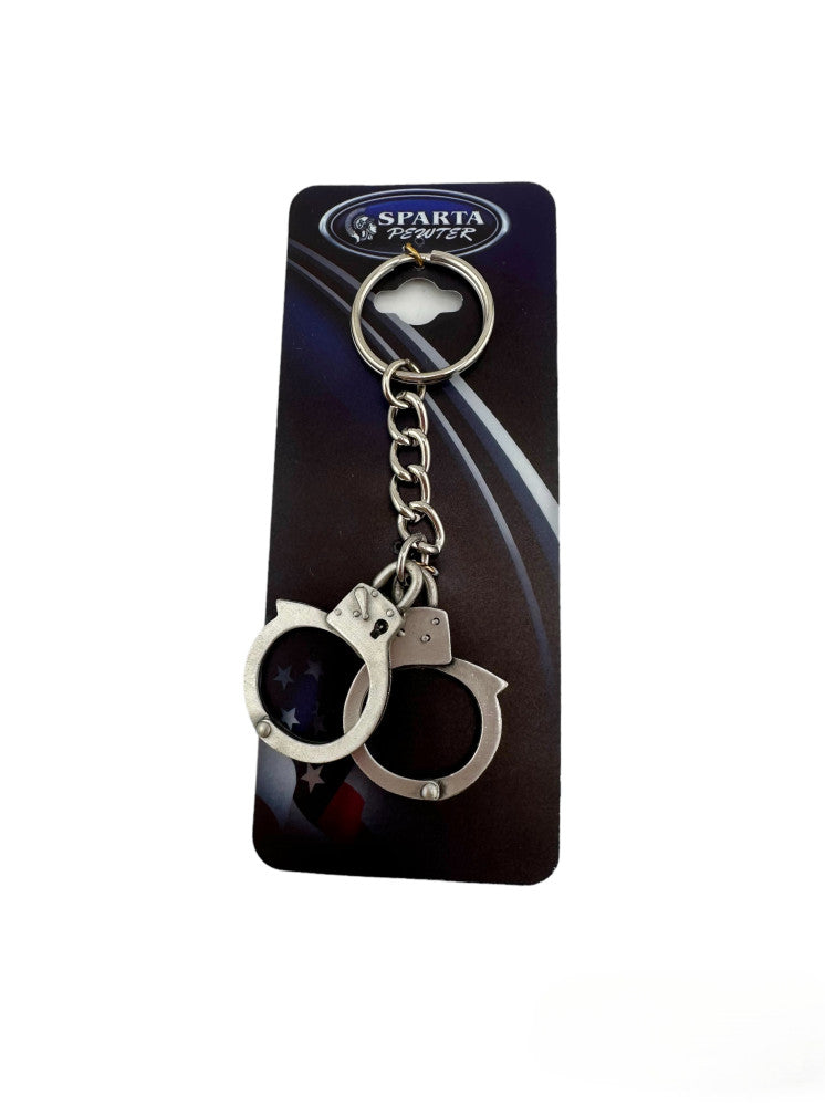 Handcuffs Key Chain PEWTER HANDCUFFS KEYCHAIN – Sally's Cop Shop