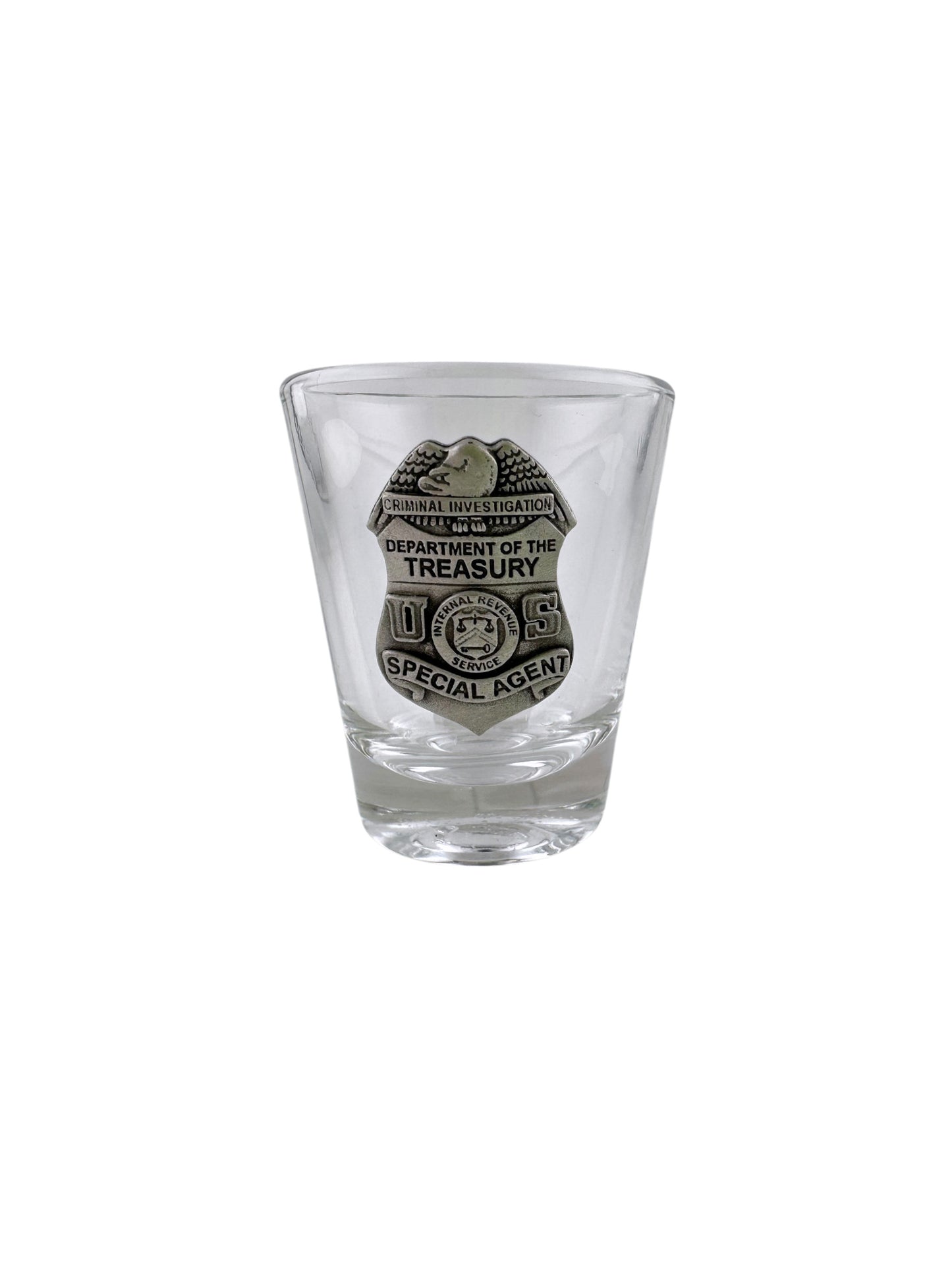IRS ROUND PEWTER SHOT GLASS