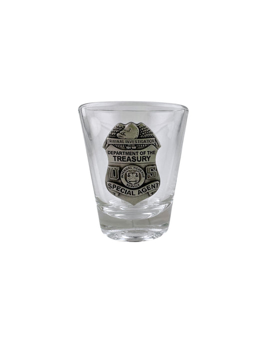 IRS ROUND PEWTER SHOT GLASS