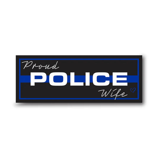 THIN BLUE LINE PERSONLIZED STICKER 8"X3"