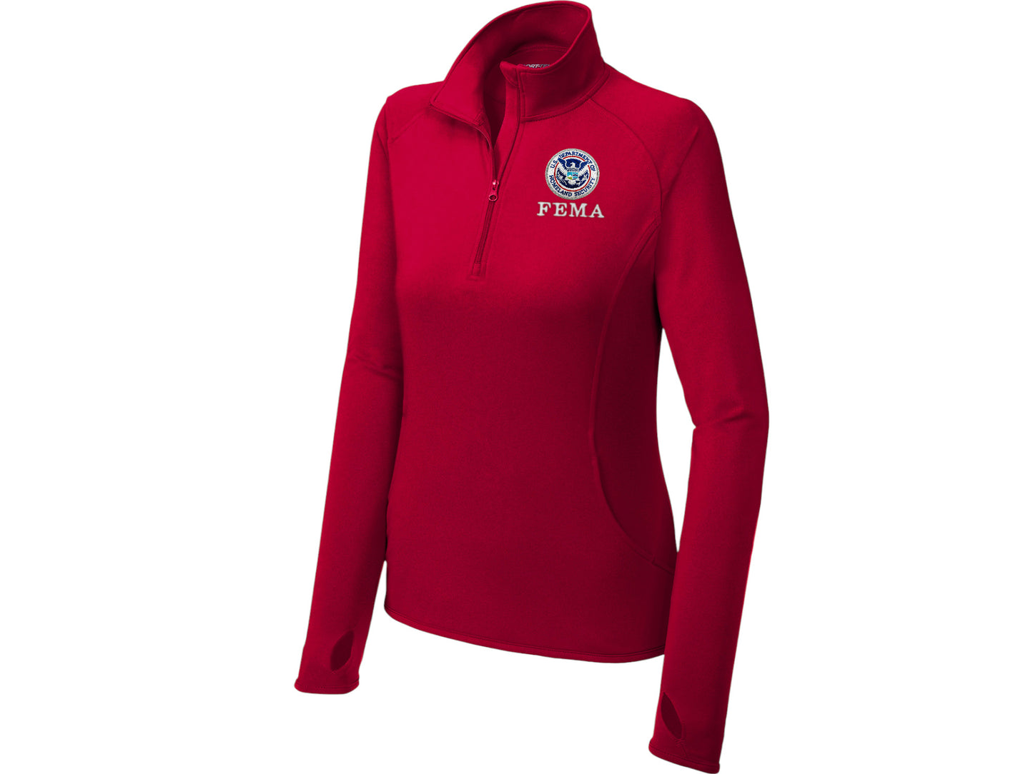 WOMEN'S FEMA SPORT TEK SPORT WICK STRETCH 1/2 ZIP PULLOVER-LST850