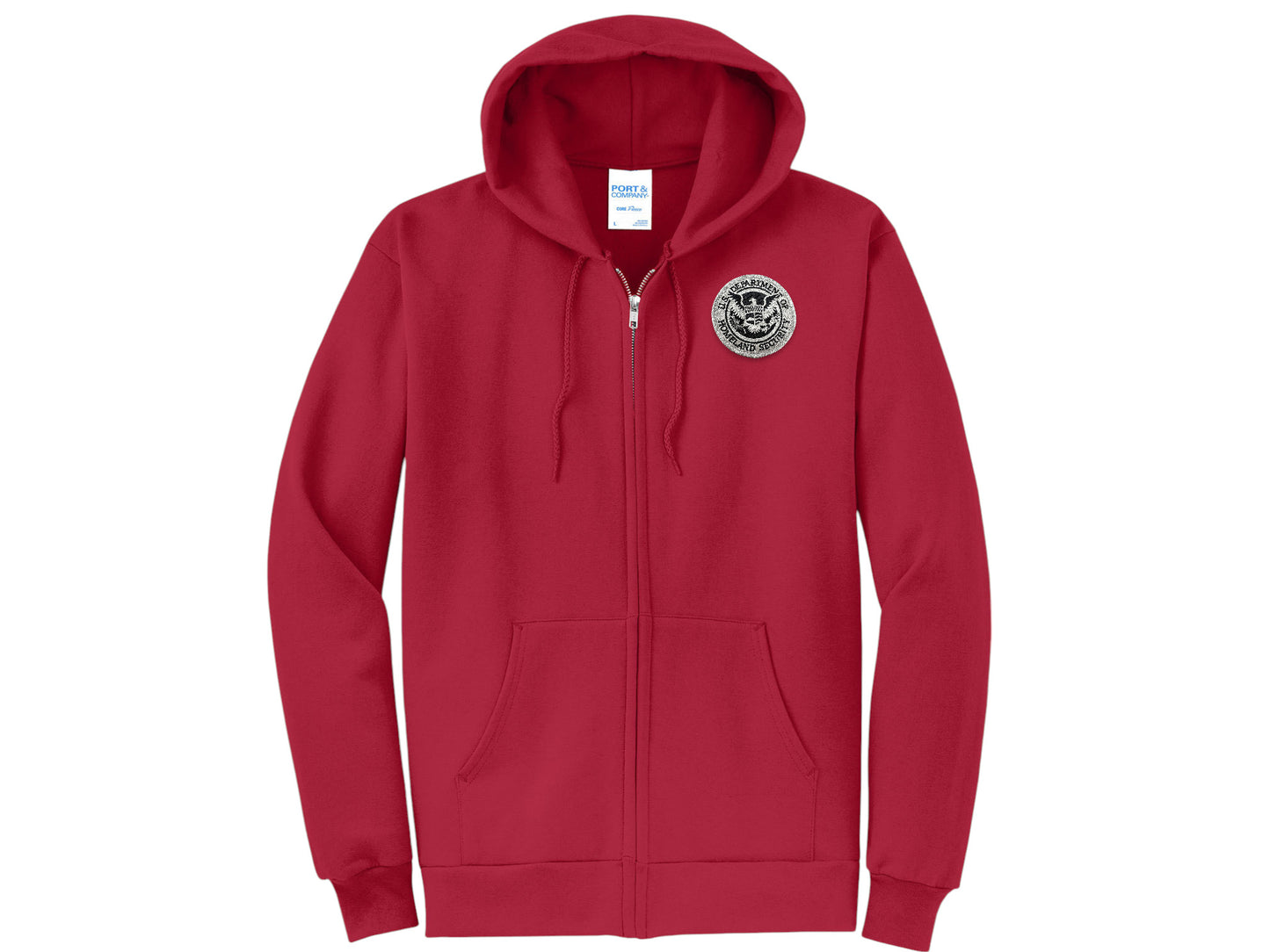 ZIPPERED HOODED SWEATSHIRT DHS SEAL EMBROIDERED