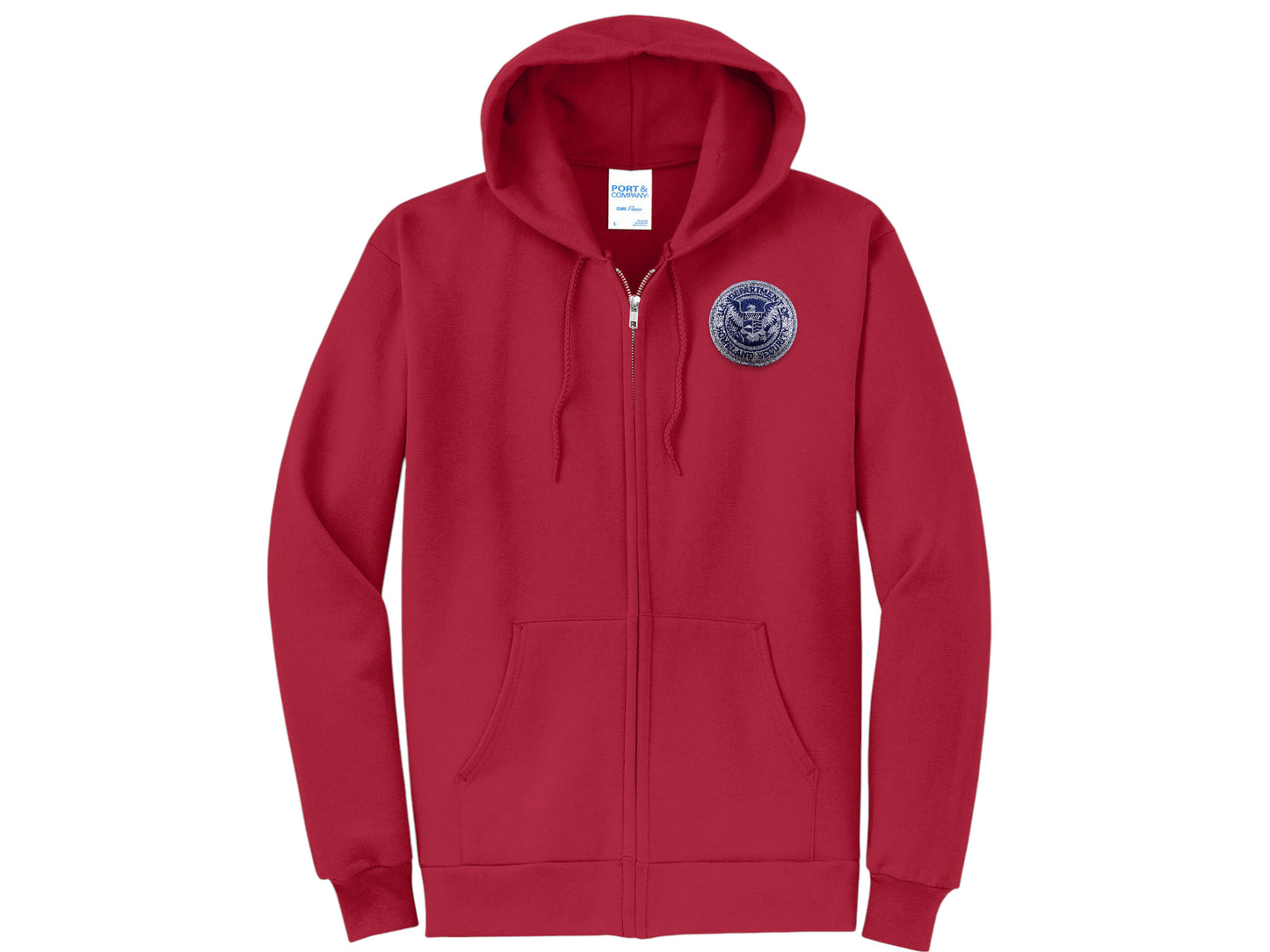 ZIPPERED HOODED SWEATSHIRT DHS SEAL EMBROIDERED