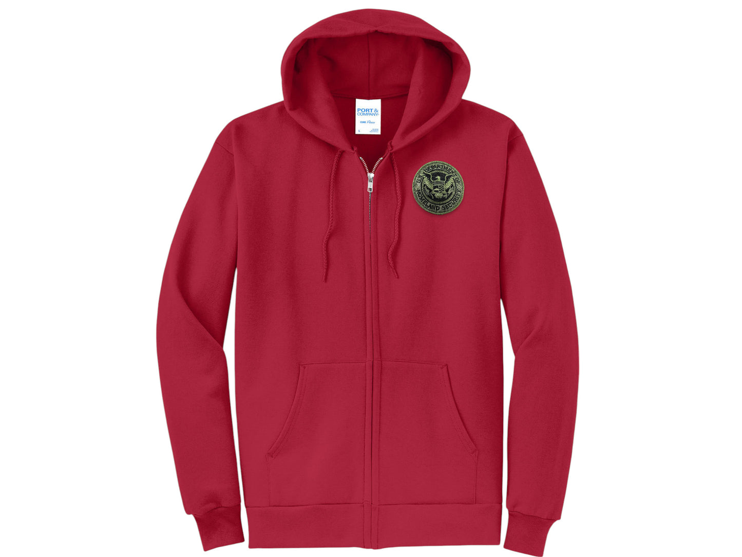 ZIPPERED HOODED SWEATSHIRT DHS SEAL EMBROIDERED