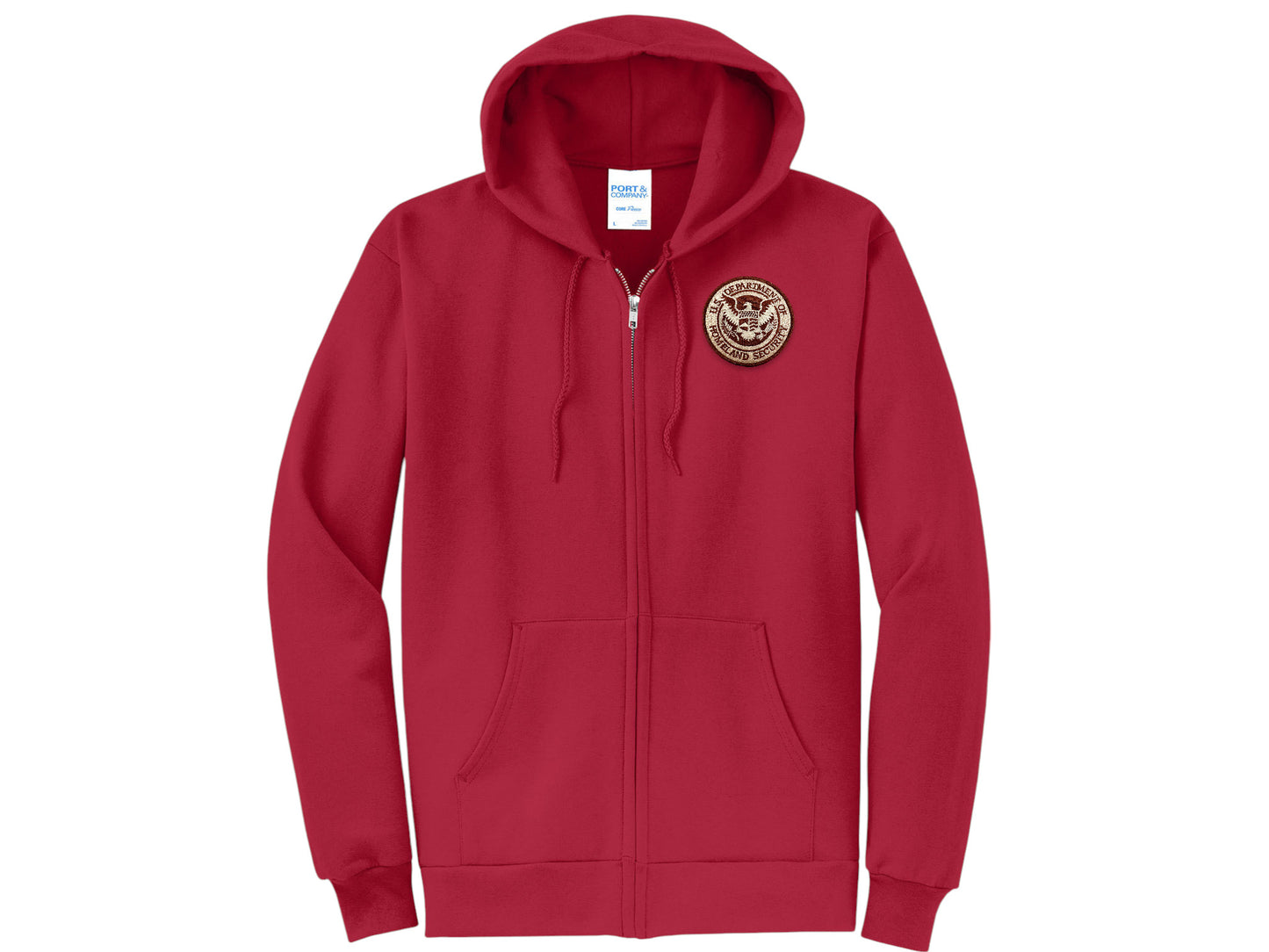 ZIPPERED HOODED SWEATSHIRT DHS SEAL EMBROIDERED