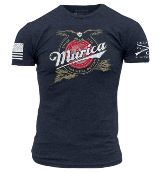 GRUNT STYLE MURICA BREWING T-SHIRT - MIDNIGHT NAVY