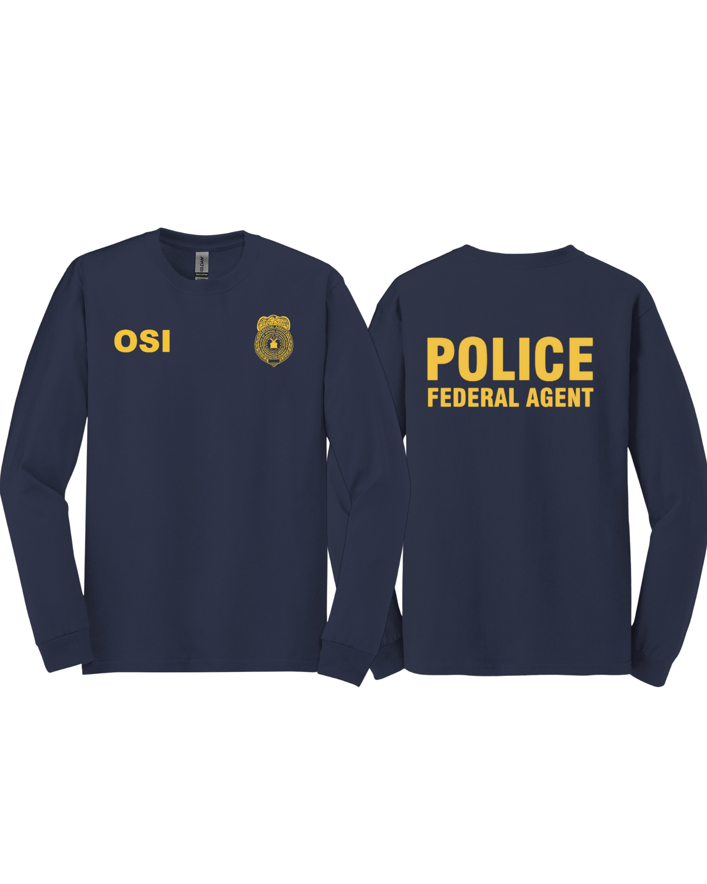 AF OSI RAID LONG SLEEVE T-SHIRT NAVY BLUE/GOLD INK-5400