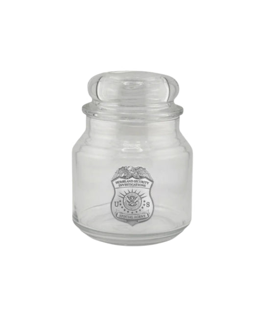 HSI CANDY JAR WITH PEWTER BADGE