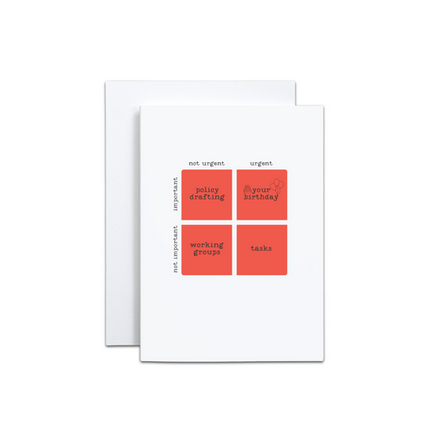 Not Urgent Birthday card