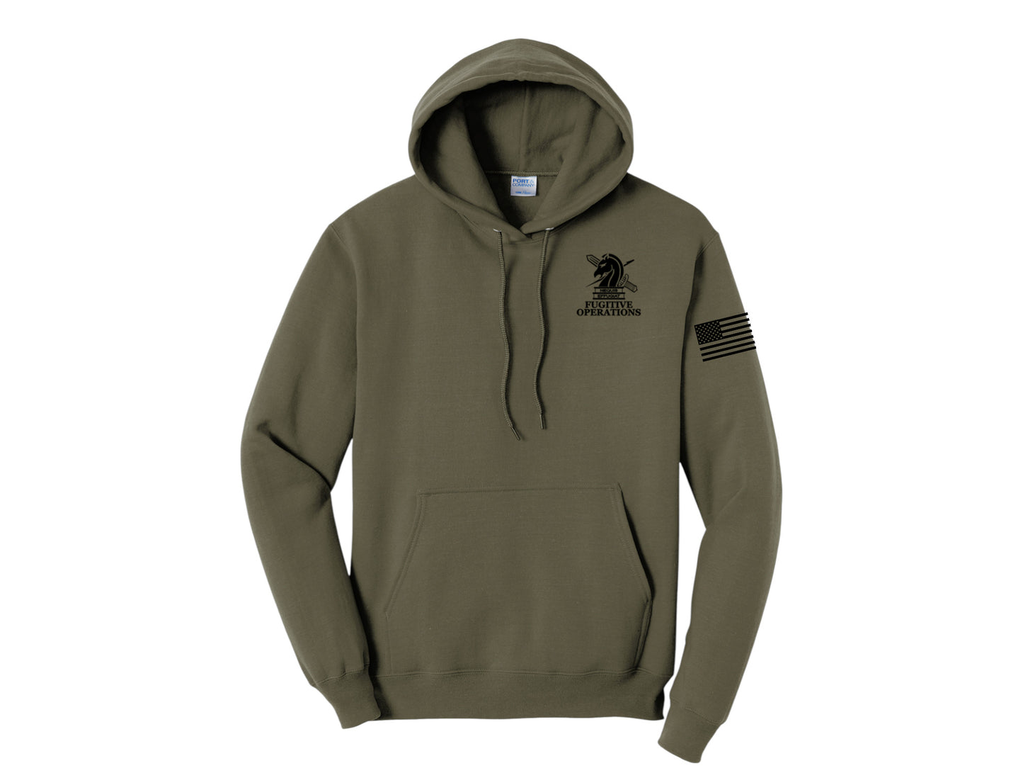 PRINTED ICE FUGITIVE OPS POLICE HOODED SWEATSHIRT 50/50 FLEECE PC78H