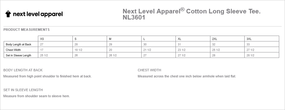 AGENCY RAID LONG SLEEVE T-SHIRT NEXT LEVEL SOFT COTTON 3601