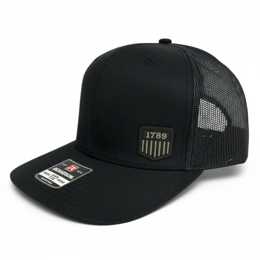 USMS PVC 1789 LOGO BLACK/OD TRUCKER HAT