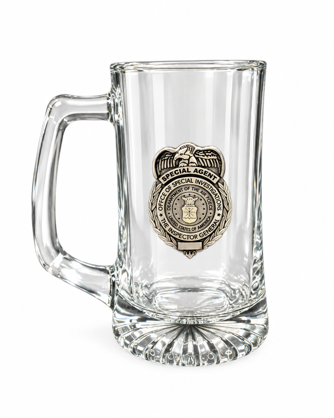 AF OSI BEER MUG W/ PEWTER BADGE