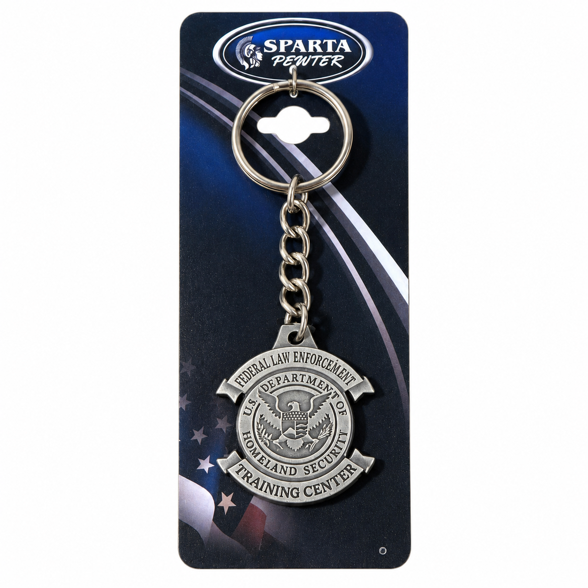 FLETC SOLID PEWTER KEYRING